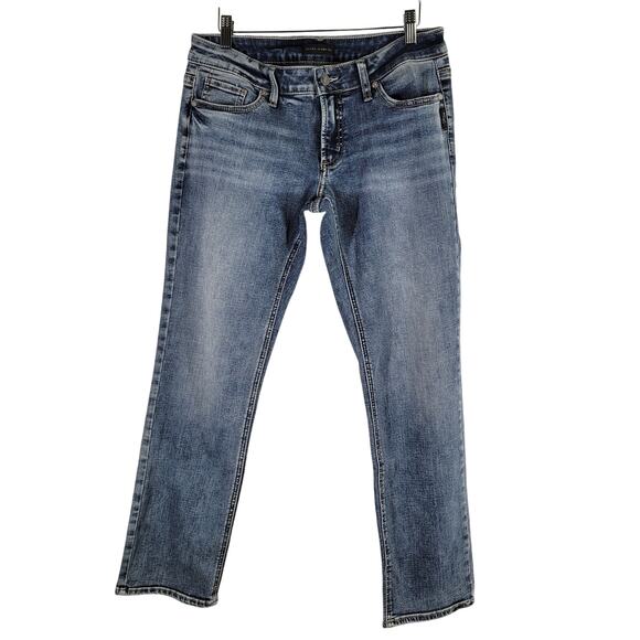 Silver Jeans Tuesday Straight Jeans Womens 31x29 Blue Whisker - Picture 1 of 12